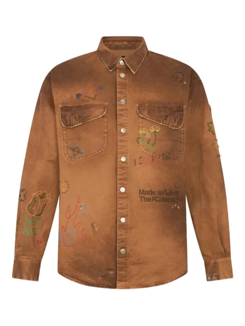 DSQUARED2 Handmade Scribbles shirt Brown S71DM0822D35106