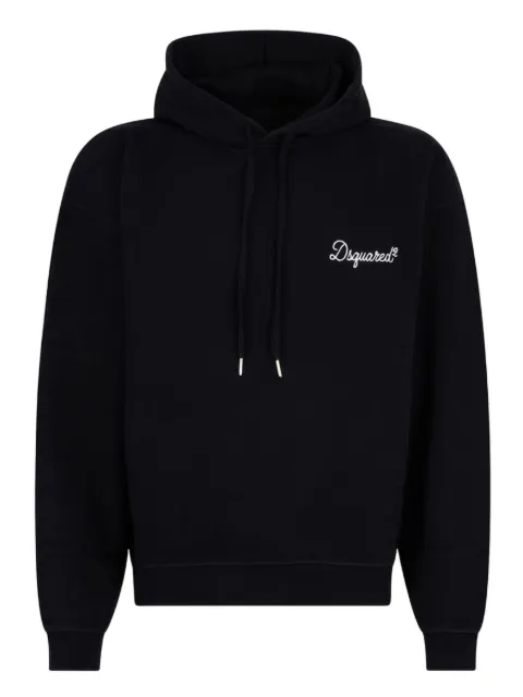 DSQUARED2 logo-print drawstring hoodie Black S74GU0929D25029