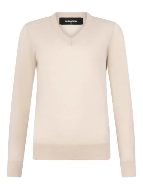 DSQUARED2 D2 upside down V-neck pullover Neutrals S75HA1422D13205