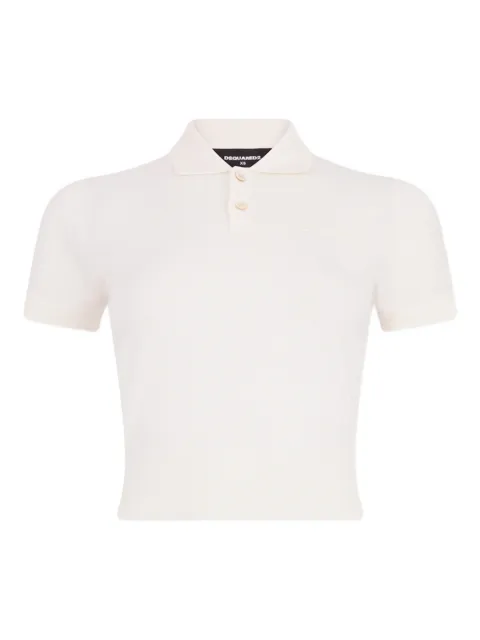 DSQUARED2 cropped knit polo shirt White S75HA1399D13203