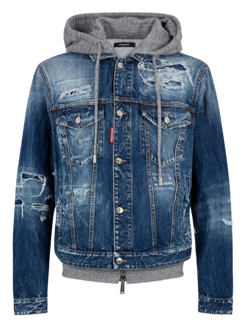 DSQUARED2 medium Ripped wash over jeans jacket Blue S74AM1657D30011