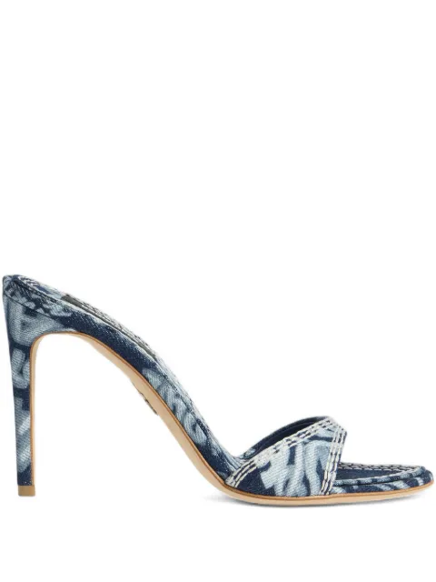 DSQUARED2 rebel hibiscus Twin mule sandals Blue MHW004810108776