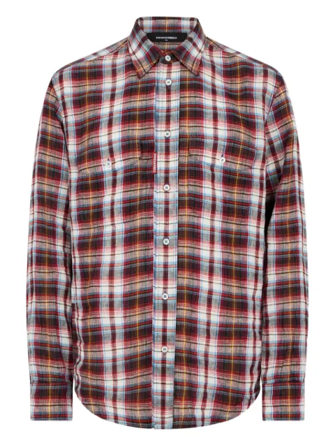 DSQUARED2 Canadian linen shirt Red S74DM1006D35423