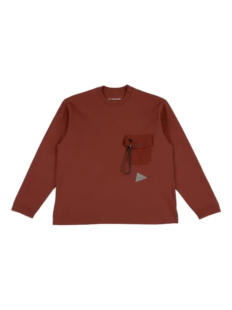 and Wander pocket long-sleeve T-shirt Brown 5745284082100