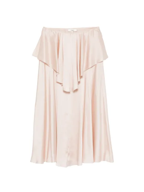 Chloé ruffled satin maxi skirt Pink CH26SJU02008