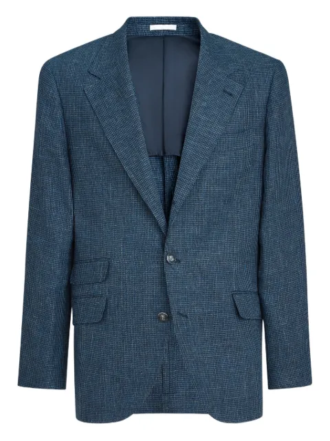 Brunello Cucinelli houndstooth single-breasted blazer Blue MZ4187BWD5C2813