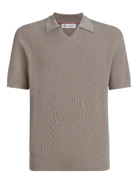 Brunello Cucinelli V-neck short-sleeve T-shirt Neutrals M29400015CSJ77