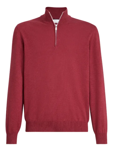 Brunello Cucinelli half-zip cashmere sweater Red M2200124CDE54