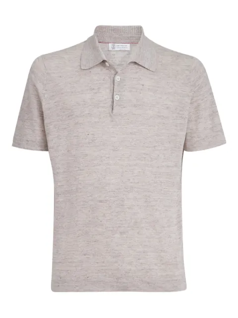 Brunello Cucinelli short-sleeves polo shirt Neutrals M2L00315C7950