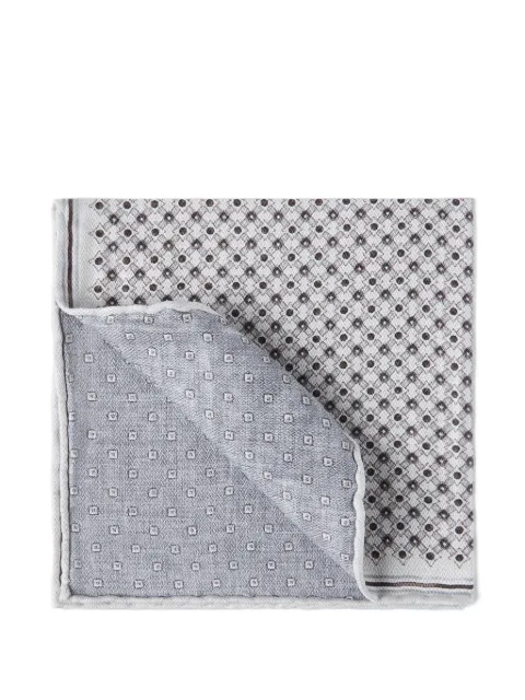 Brunello Cucinelli geometric-pattern silk pocket square Grey MX8660091C009