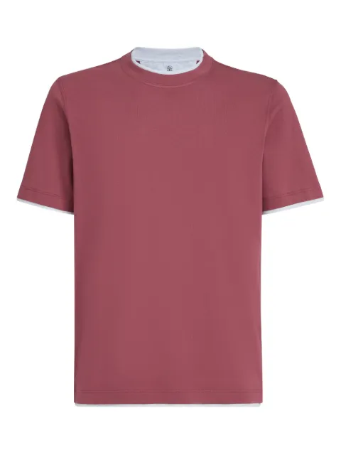 Brunello Cucinelli faux-layering crew-neck T-shirt Red M0B137427CMJ53