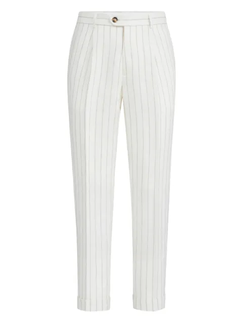 Brunello Cucinelli striped pleated trousers White MZ412L00HC6190