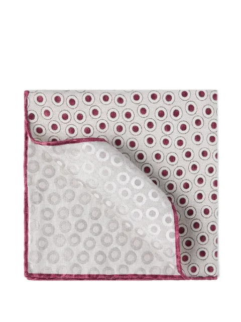 Brunello Cucinelli polka dot silk pocket square scarf Neutrals MX8720091C003