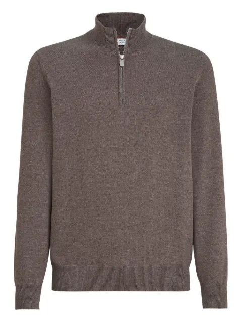 Brunello Cucinelli half-zip cashmere sweater Brown M2200124C166C