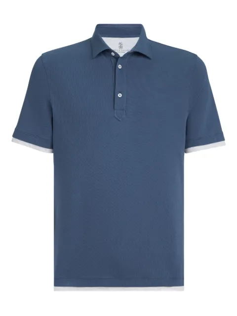 Brunello Cucinelli piqué polo shirt Blue ME8543966CBL48