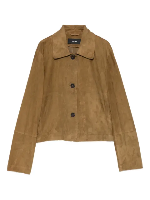 Arma Emy button suede jacket Green 006L26100602