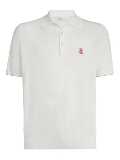 Brunello Cucinelli butoon-fastening logo-detail polo shirt Neutrals M29800195CON63