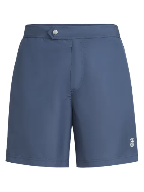 Brunello Cucinelli tabbed waistband piping swim shorts Blue MW817045CTM75