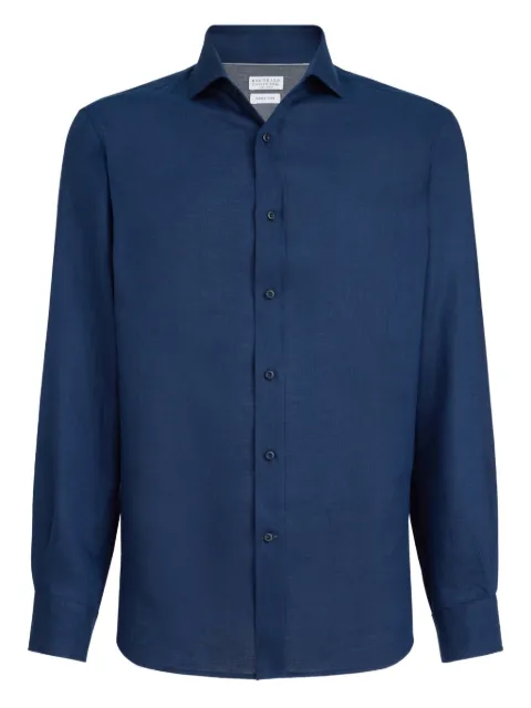 Brunello Cucinelli linen shirt Blue MM6840627C011