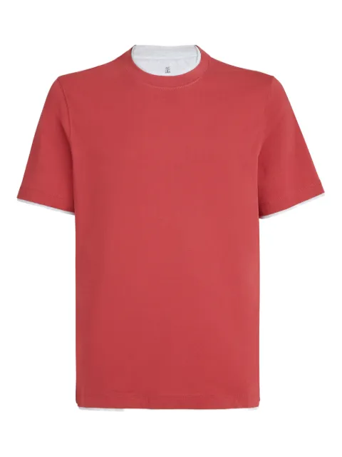 Brunello Cucinelli T-shirt with faux-layering Red M0B137427CDZ60