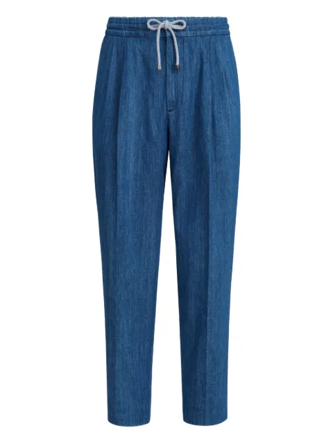 Brunello Cucinelli pleated drawstring-waist jeans Blue MH263E1710C1477