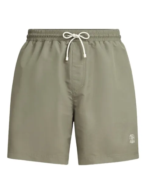 Brunello Cucinelli drawstring logo swim shorts Green MW817043CXX37