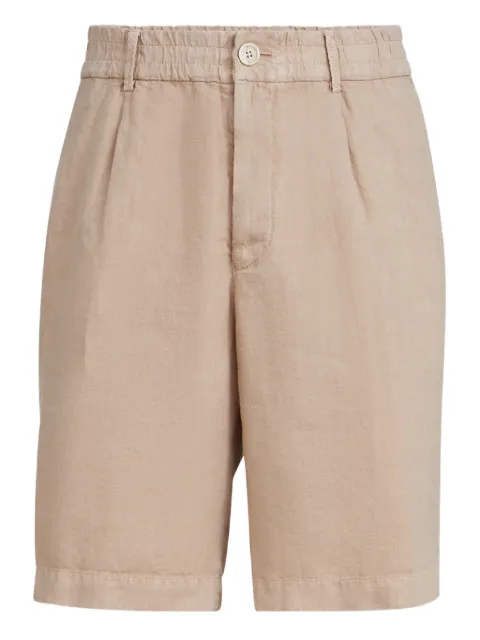 Brunello Cucinelli garment-dyed Bermuda shorts in linen gabardine Neutrals M243DU0065C6036
