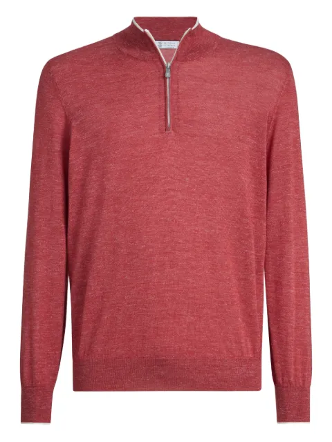 Brunello Cucinelli half-zip long-sleeve sweater Red MHS805904CLH73