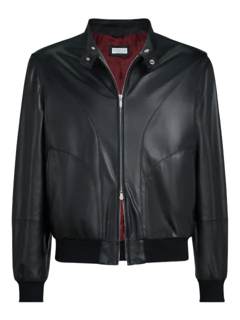 Brunello Cucinelli zip-fastening leather jacket Black MPGBR2072CLM09