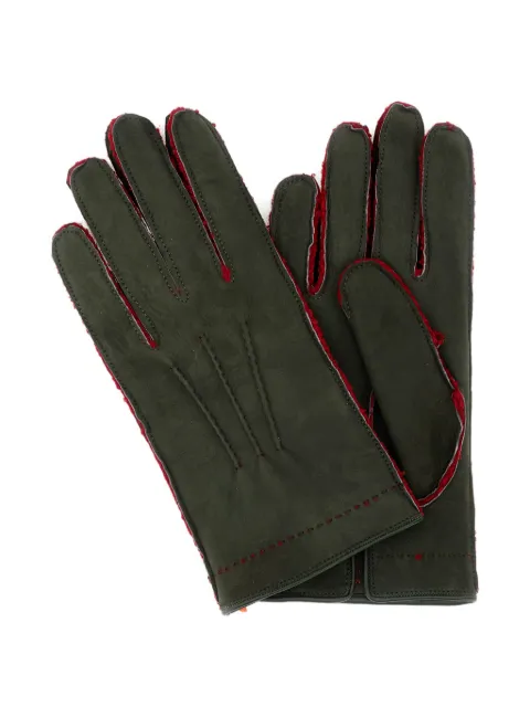 Mario Portolano stitch trim gloves Green 101B18