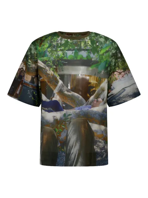 Bless holiday jungle print T-shirt Green 5275