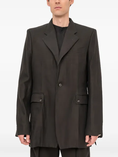 Setchu single-breasted coat Grey TRAVELJACKTCANVASHEMP