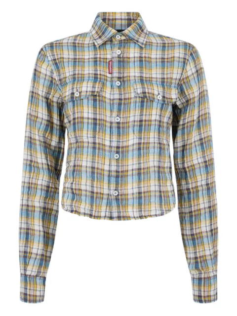 DSQUARED2 check shirt Blue S75DL0942D35423