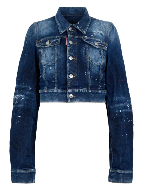 DSQUARED2 medium red spots wash Dean jean jacket Blue S75AM1155S30664