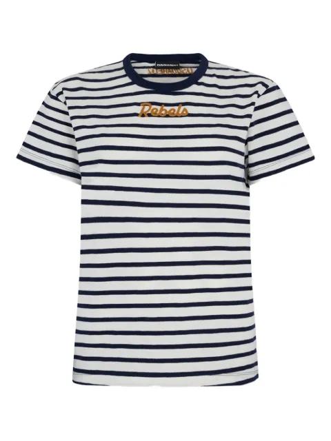 DSQUARED2 striped Just Right fit T-shirt White S75GD0515D20107