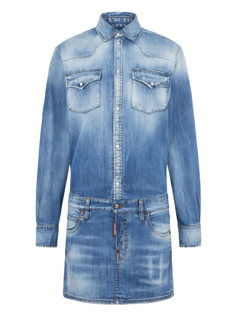 DSQUARED2 Light Wash Trucker Dress Blue S72CV0739S30341