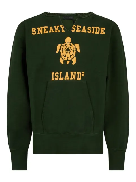 DSQUARED2 vintage dyed long & lean fit crewneck Green S74GU0940D25028