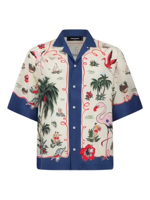 DSQUARED2 Aloha Souvenir shirt Neutrals S71DM0835D35476