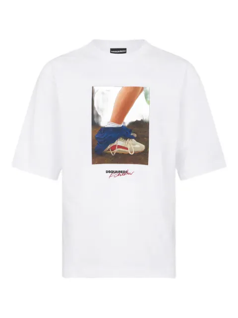 DSQUARED2 Felix Chesher x D2 loose fit T-shirt White S71GD1654D20033