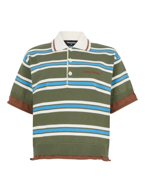 DSQUARED2 striped knit polo Green S75HA1410D13195