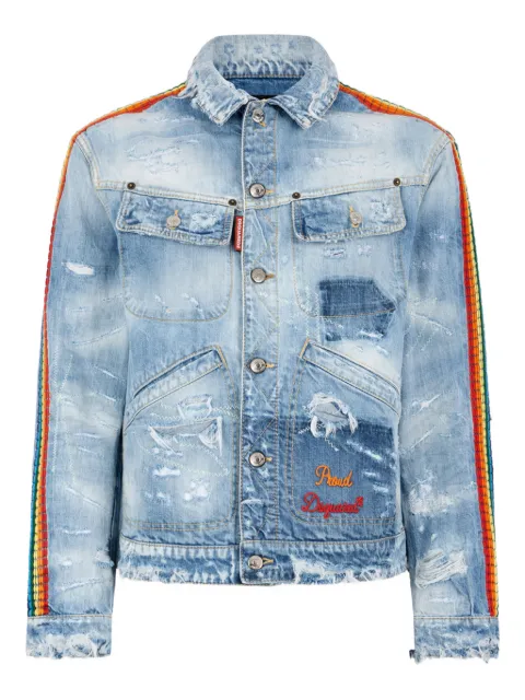 DSQUARED2 rainbow wash denim jacket Blue S74AM1684D30011