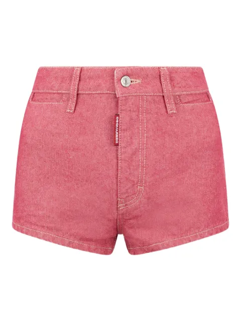 DSQUARED2 Oxford denim high waist hot pants shorts Pink S75MU0521D30026