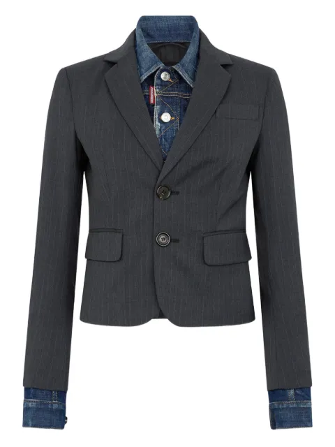 DSQUARED2 dark wash hybrid denim tailor jacket Grey S72BN0729S35739
