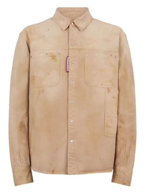 DSQUARED2 garment dyed carpenter shirt Neutrals S74DM1029D35106