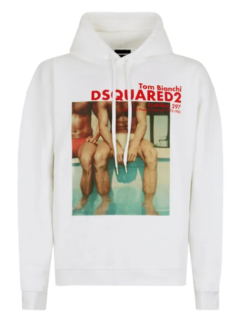 DSQUARED2 x Tom Bianchi relax fit hoodie White S74GU0950D25028