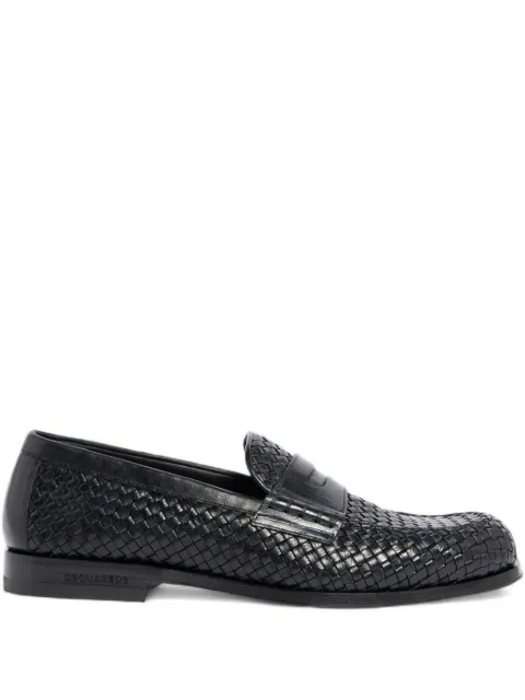 DSQUARED2 woven leather loafers Black LOM004901505391