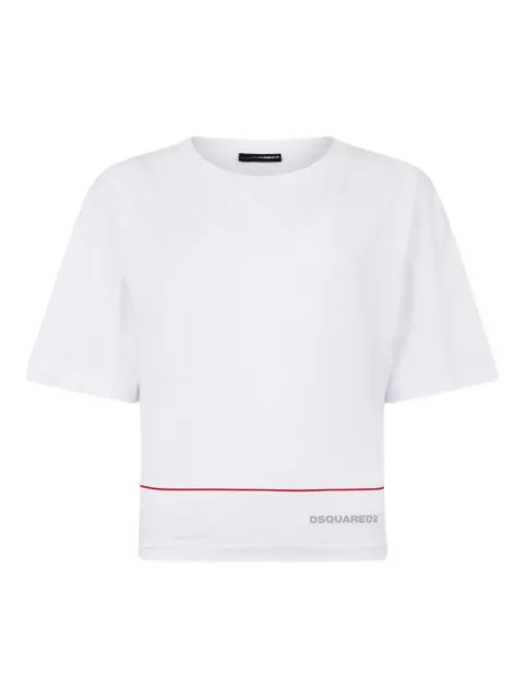 DSQUARED2 tape cropped Breezy fit T-shirt White S72GD0620D20020