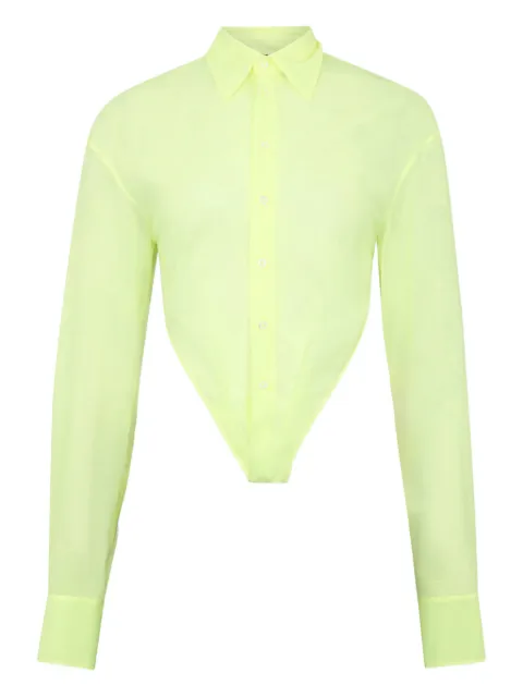 DSQUARED2 Deep Cut Sheer shirt Yellow S72DL0787D35332