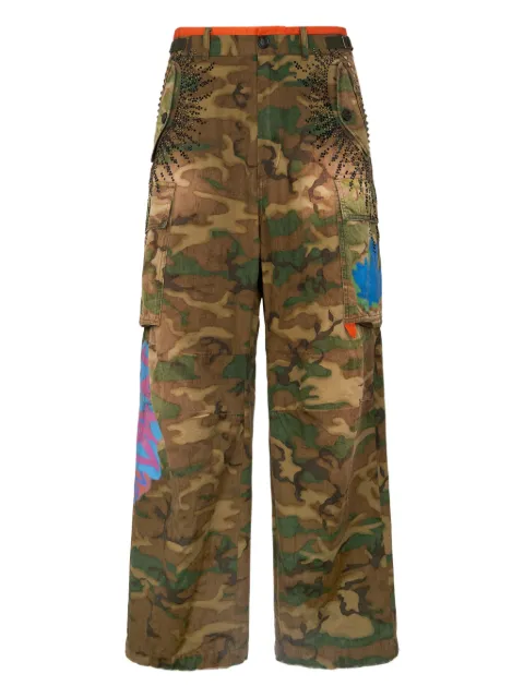 DSQUARED2 Rebel Tag camouflage-pattern cargo trousers Brown S71KB0785S54546