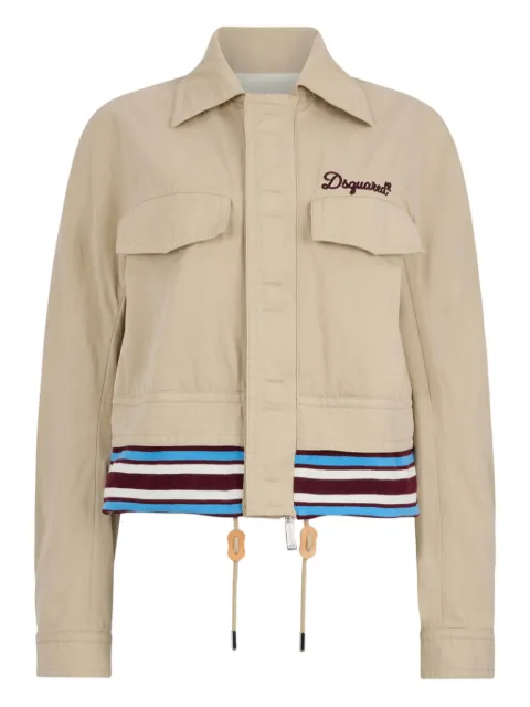 DSQUARED2 hybrid knit kaban Neutrals S75AM1176D35426